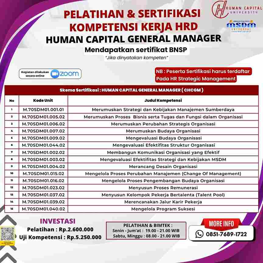 Sertifikasi HRD General Manager